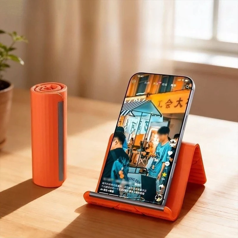 Laptop Stand - 曲げられるシリコン製の卓上スマホスタンド。携帯電話、タブレット、ノートパソコンに対応。角度調整が可能で、自宅、オフィス、旅行など様々な場所で使える便利なグッズ。