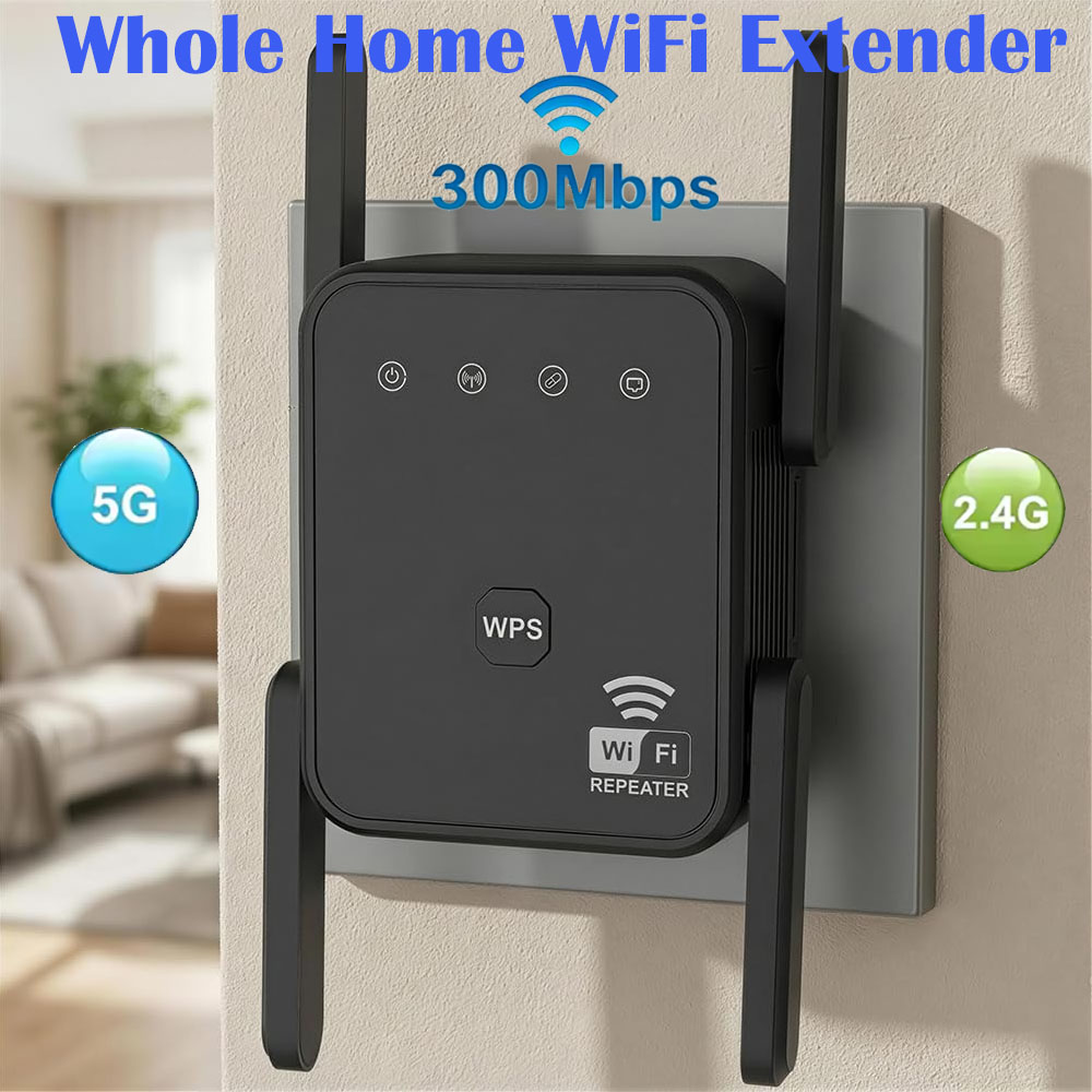 Hdmi Cable - 2026年新型WiFiリピーター 300Mbps 2.4GHz ワイヤレスWiFiアンプ 信号拡張器 家庭用壁掛けWi-Fi信号ブースター
