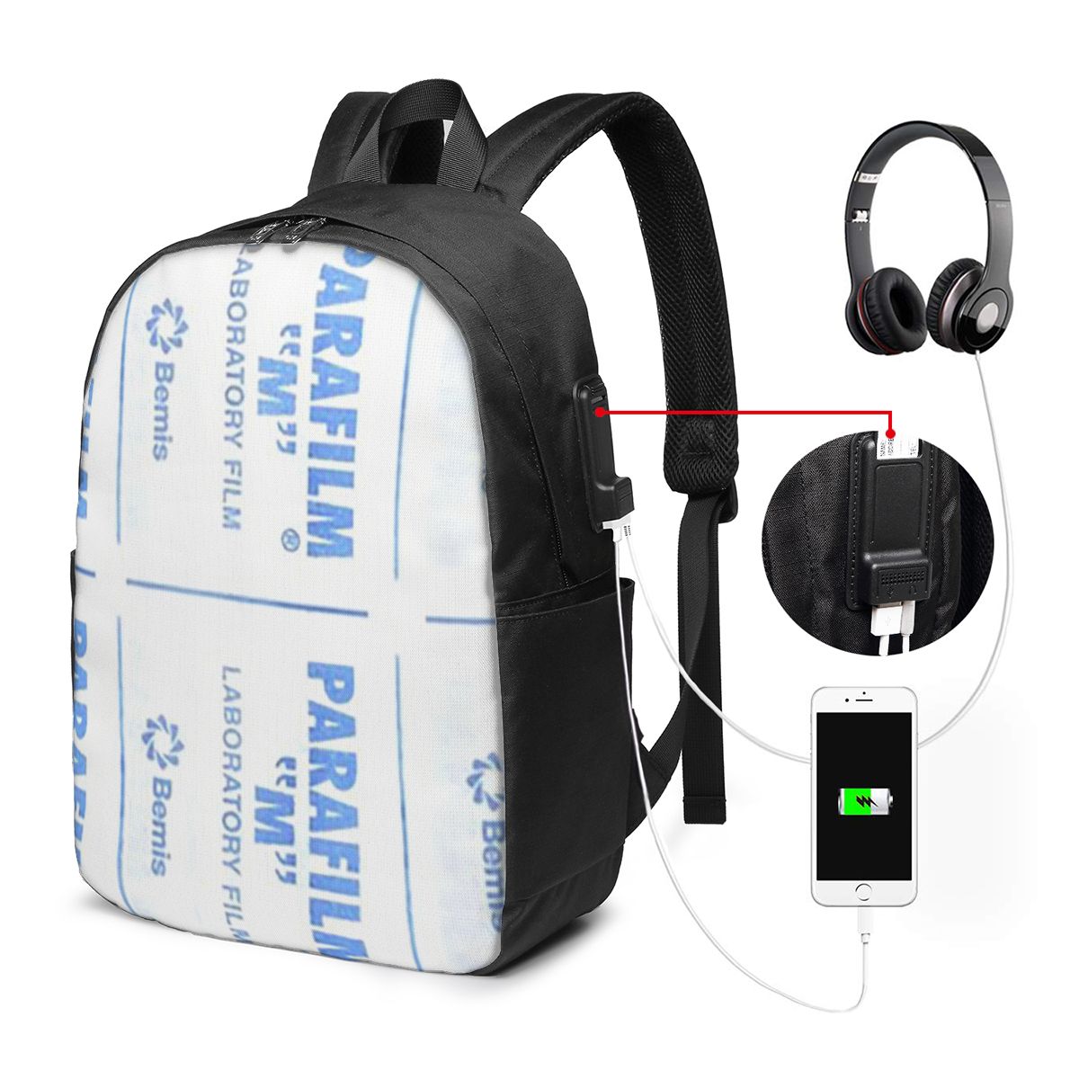 Laptop Bag - パラフィルムは救世主です。バックパック、旅行用ノートブックバッグ、コンピューター、大学生、スクールバッグ、男性、女性用のラップトップショルダーバッグです。