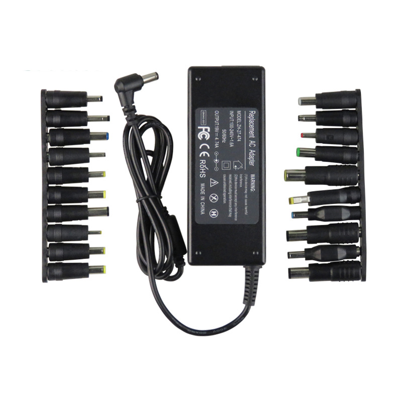 Laptop Charger - ラップトップ用ユニバーサルアダプター,20個の取り外し可能なプラグ,ノートブック,dell,hp,toshiba,acer,asus,19v,4.74a,90w