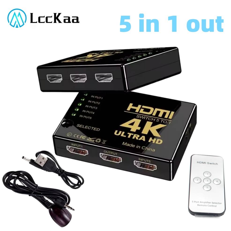 Hdmi Cable - 5x1 HDMI スイッチ HD 4K ビデオスイッチャー