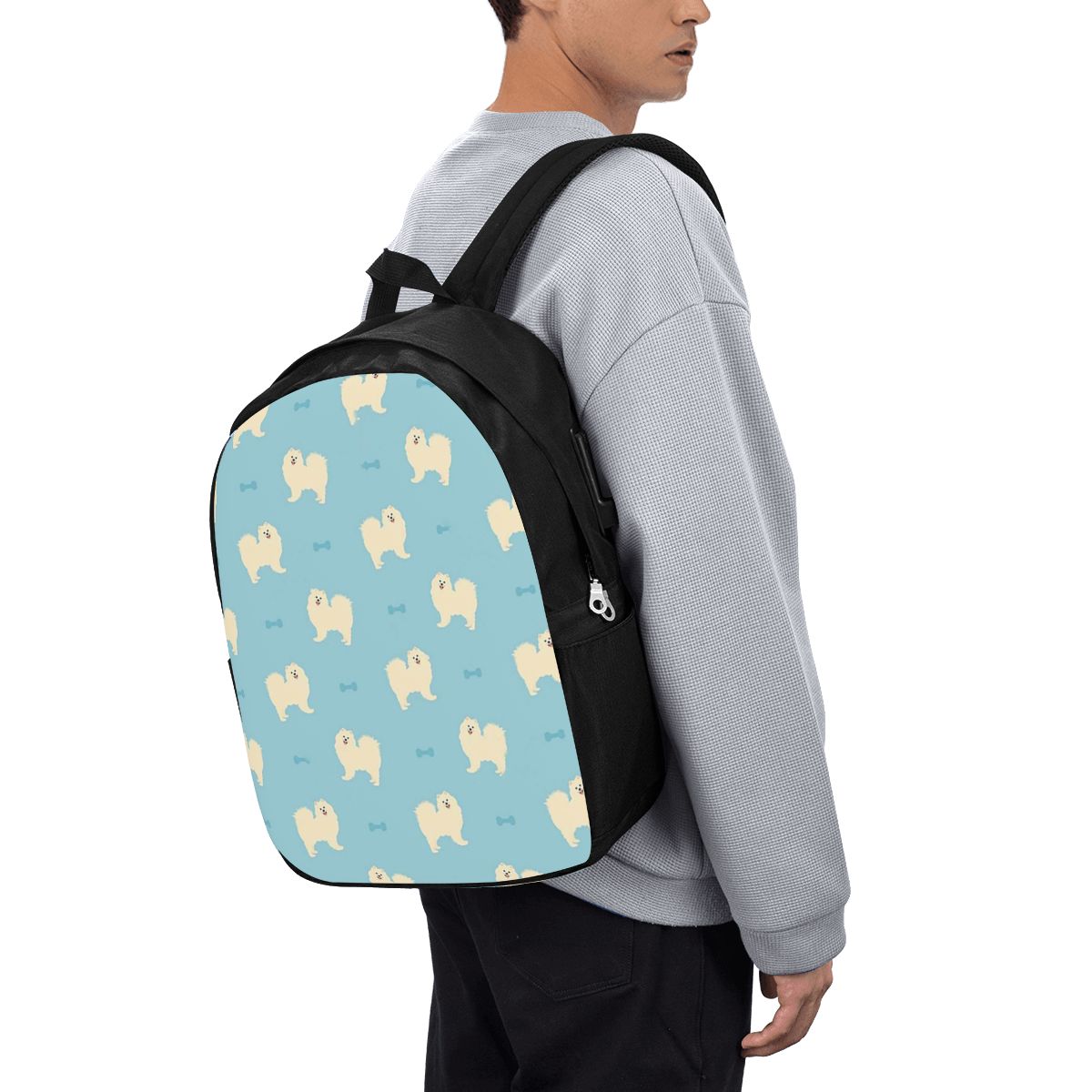 Laptop Bag - サモエド犬バックパック旅行ノートブックバッグコンピュータ大学生スクールバッグラップトップショルダーバッグ男性女性用
