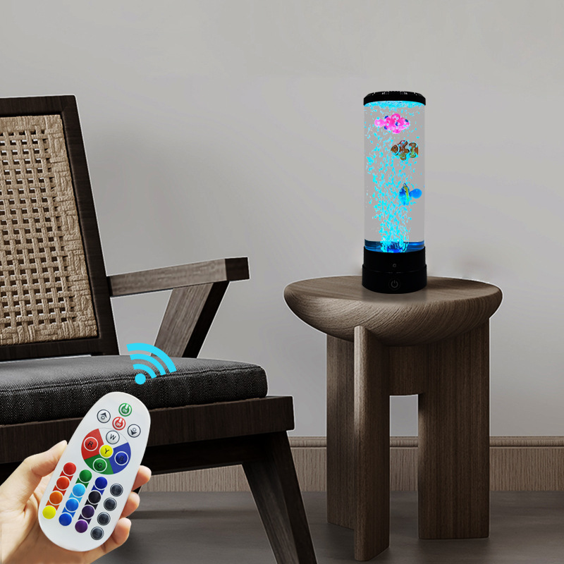模擬LEDマルチカラーバブルフィッシュ雰囲気ホームデコレーシ - Usb Hub のレビューと価格