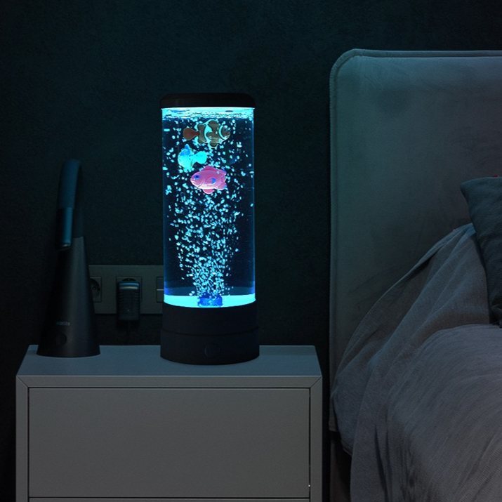 模擬LEDマルチカラーバブルフィッシュ雰囲気ホームデコレーシ - Usb Hub のレビューと価格