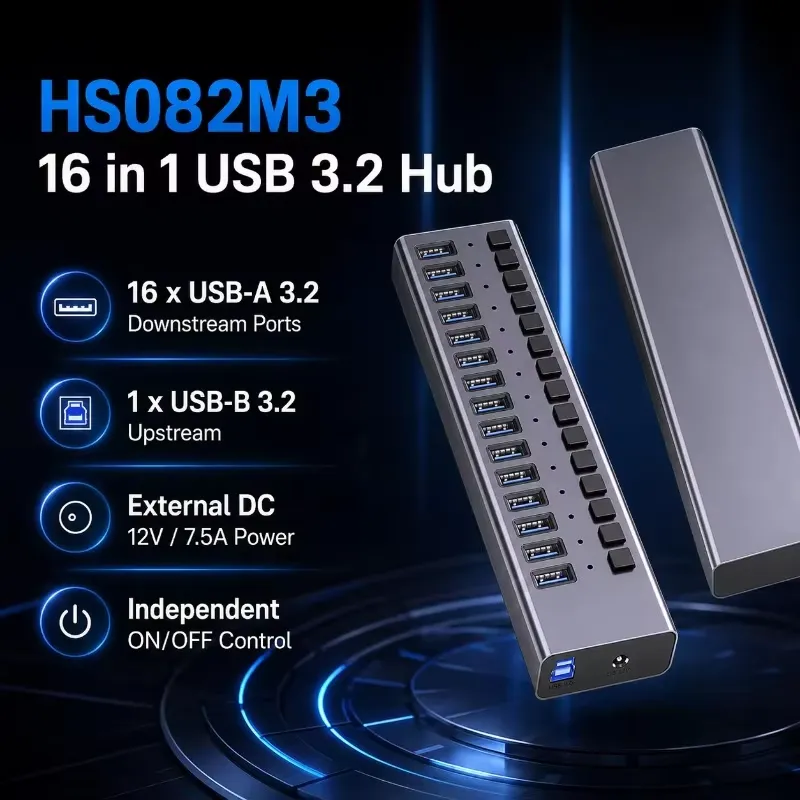 AP01 16ポート電源付きUSB 3.2 Gen2ハブ 1 - Usb Hub のレビューと価格