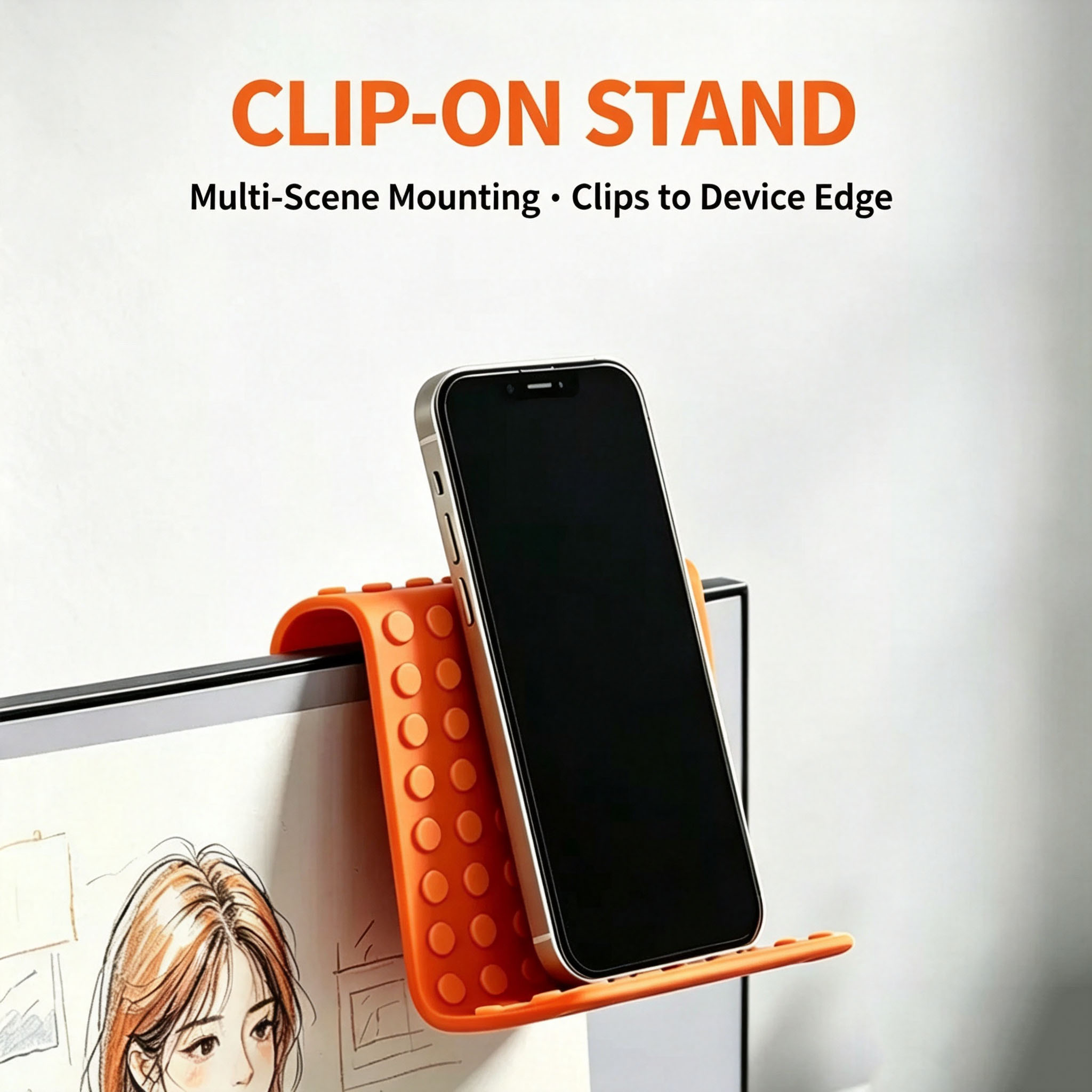 携帯用ユニバーサル携帯電話スタンド、角度調整可能なシリコン製 - Laptop Stand のレビューと価格