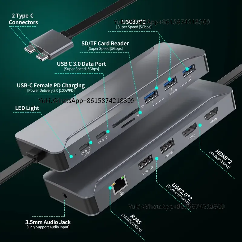 ホットセール中 デュアルディスプレイ対応 Type-C to - Usb C Hub のレビューと価格