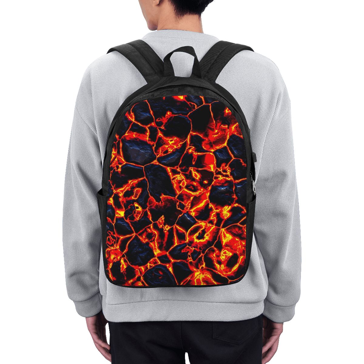 マグマ火山溶岩火災バックパック旅行ノートブックバッグコンピュ - Laptop Bag のレビューと価格