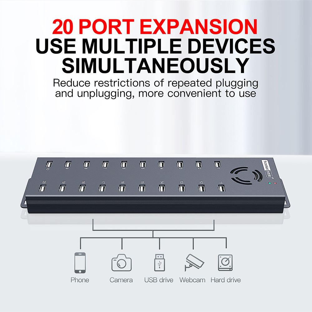 120W 20ポートUSBハブ 工業用 A-805P マルチ - Usb Hub のレビューと価格