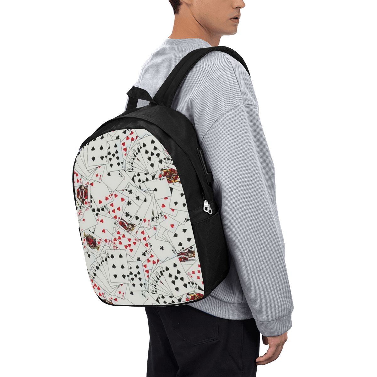 トランプポーカープリントバックパック旅行ノートブックバッグコ - Laptop Bag のレビューと価格