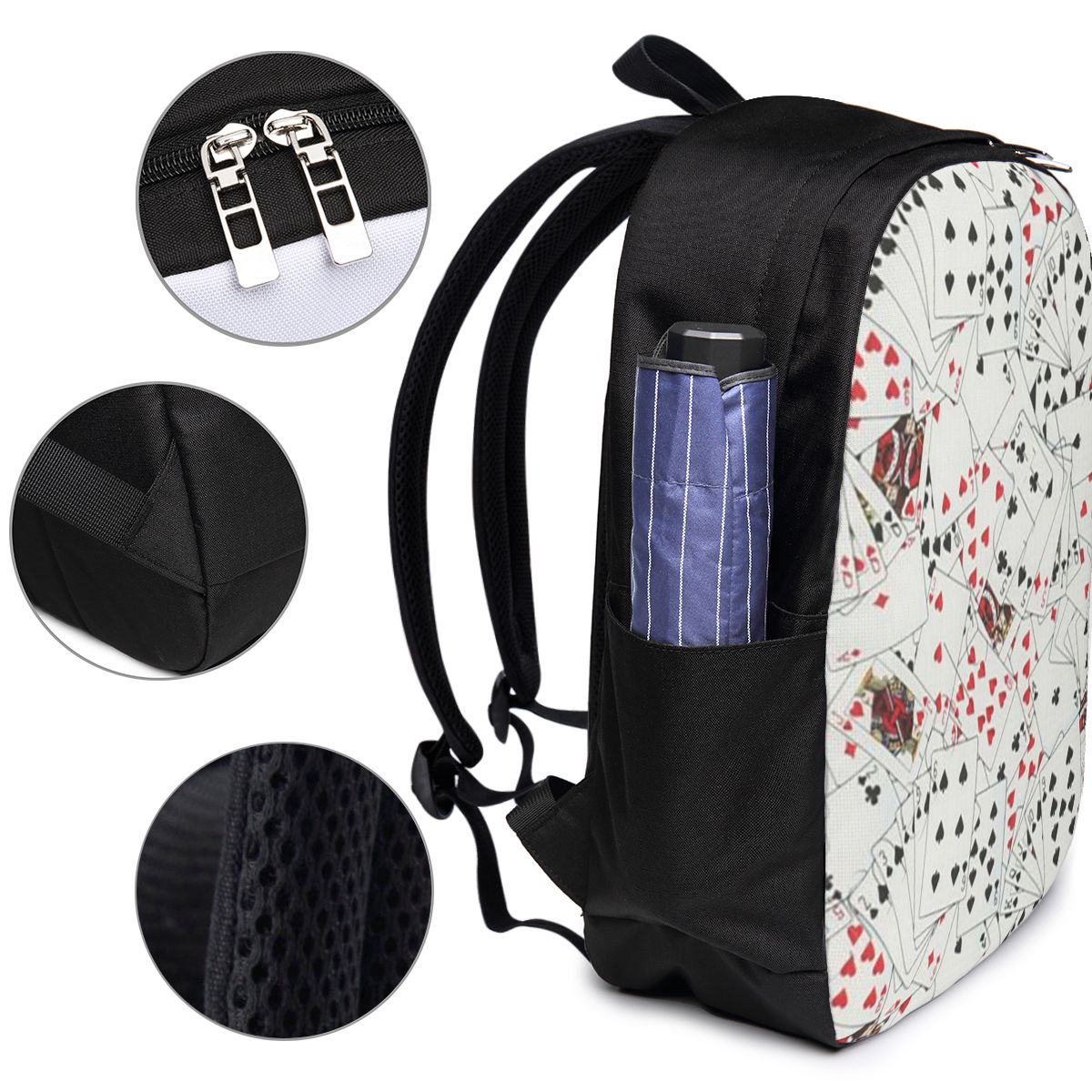 トランプポーカープリントバックパック旅行ノートブックバッグコ - Laptop Bag のレビューと価格