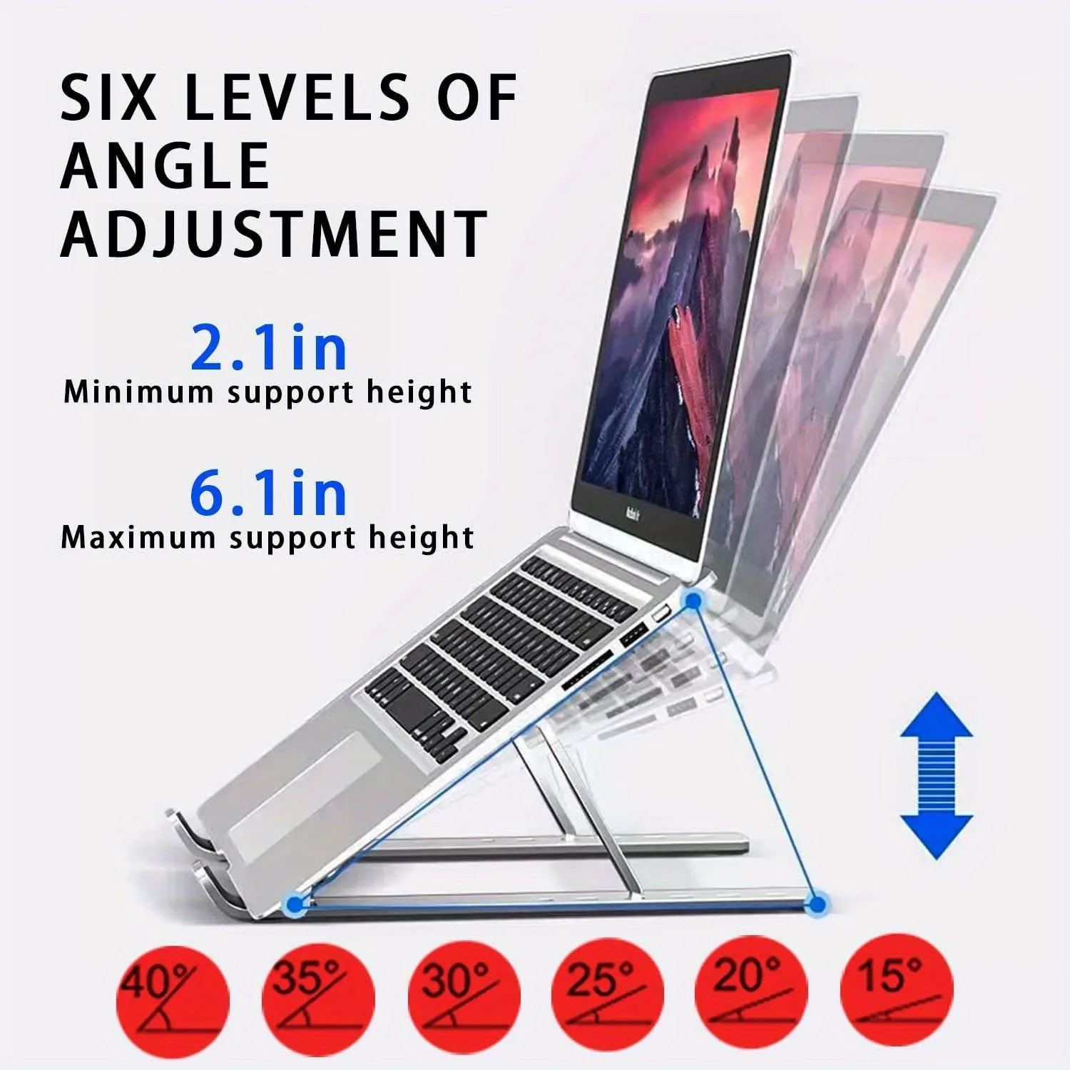 調節可能なアルミニウム製ラップトップスタンド - 6段階の高 - Laptop Cooling Pad のレビューと価格