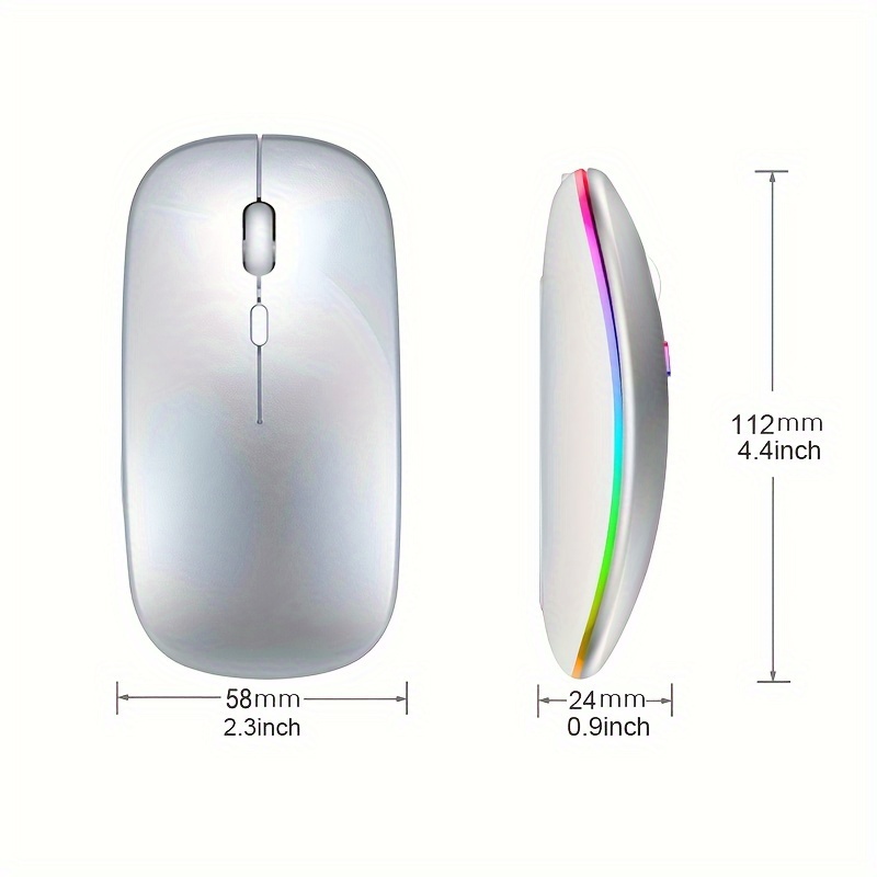 ワイヤレスマウス RGB 充電式 USB 2.4GHz Bl - Laptop Mouse のレビューと価格