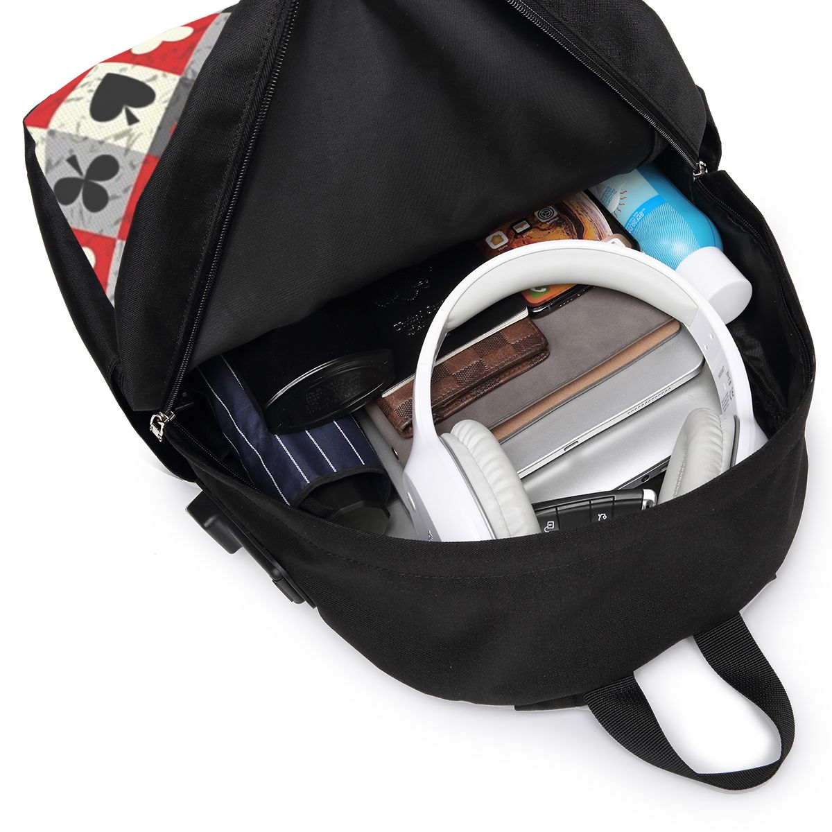 トランプポーカープリントバックパック旅行ノートブックバッグコ - Laptop Bag のレビューと価格